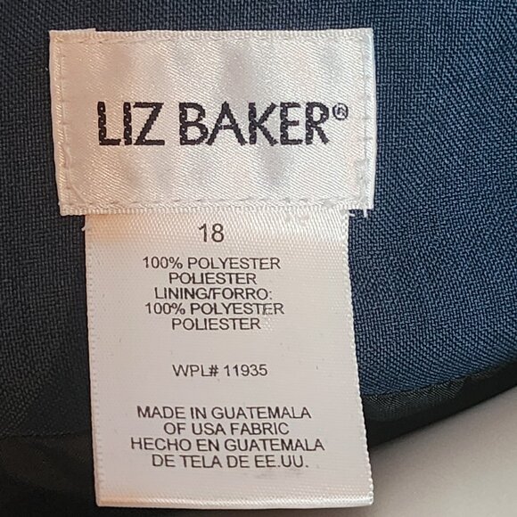 Liz Baker Blazer Jacket Womens Plus Size 18 Blue Green Career Business Office - Picture 6 of 7